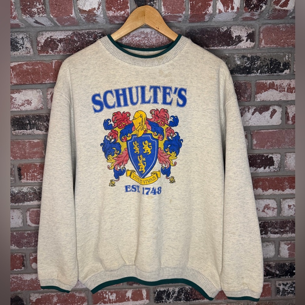 Vintage Schultes Biergarten Münich Crest Vice Et Vivas Crewneck Sweater